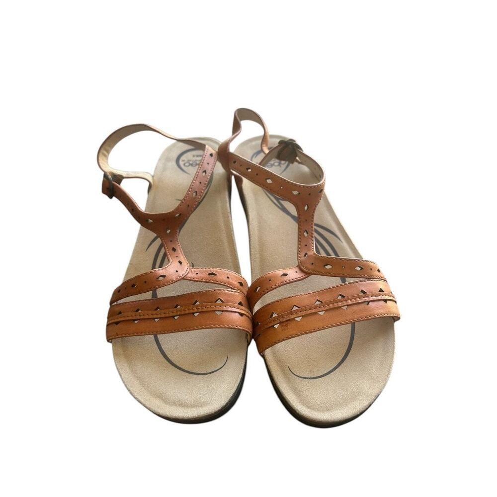 ABEO BioSystem Size 9.5 N Basha T-Strap brown Strappy Slingback Sandals‎ Shoes